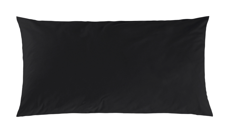 Mako-Satin Kissenbezug aus 100% Baumwolle | Farbe Schwarz | 40 x 80 cm