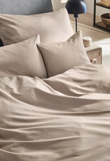 Mako-Satin Kissenbezug aus 100% Baumwolle | Farbe Taupe | 40 x 80 cm